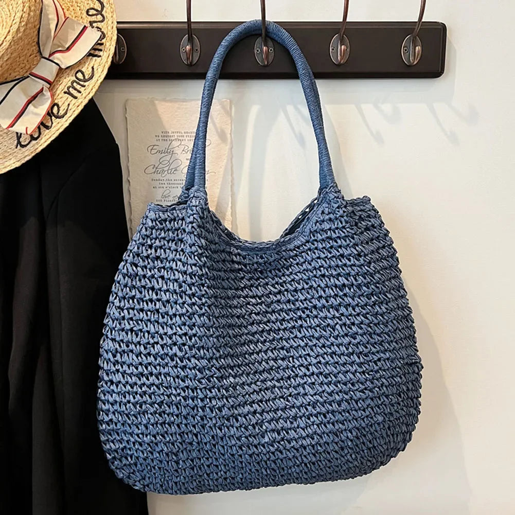 Bolso Duna de paja en azul
