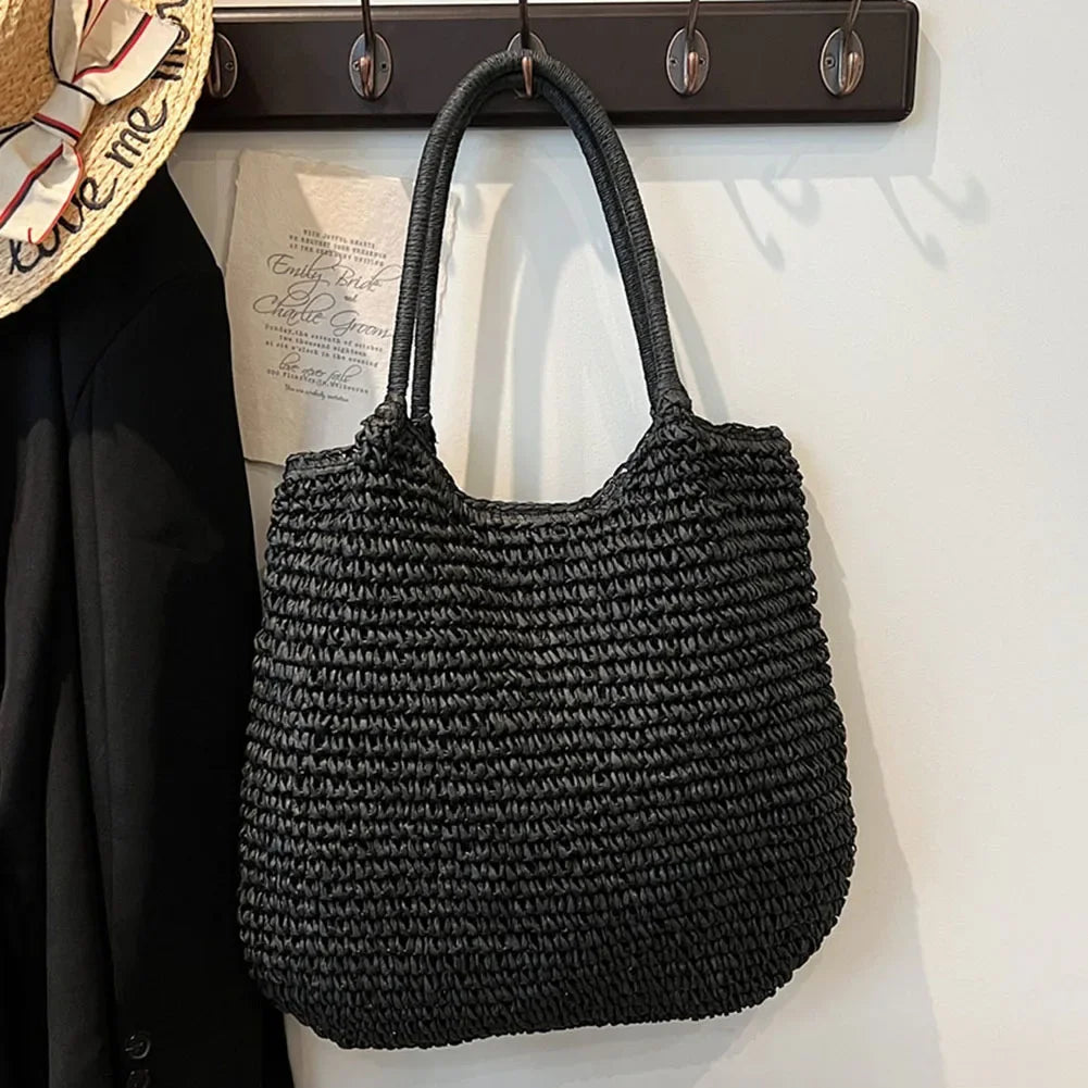 Bolso Duna de paja en negro