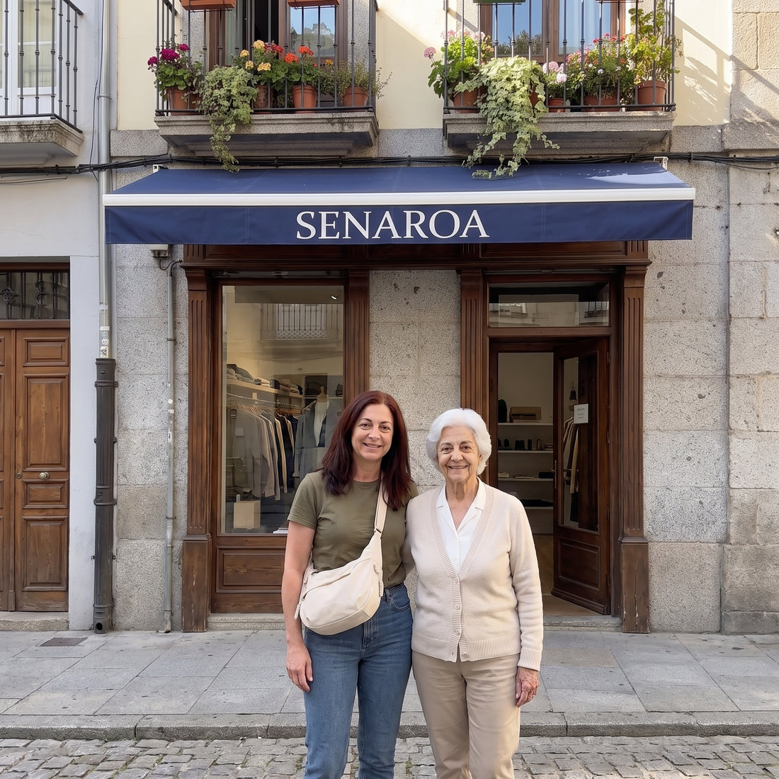 Sena Roa, fundadora de Senaroa, delante de la tienda